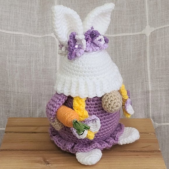 Handmade Crochet Bunny Rabbit Gnome Easter Gnome - Picture 5 of 6